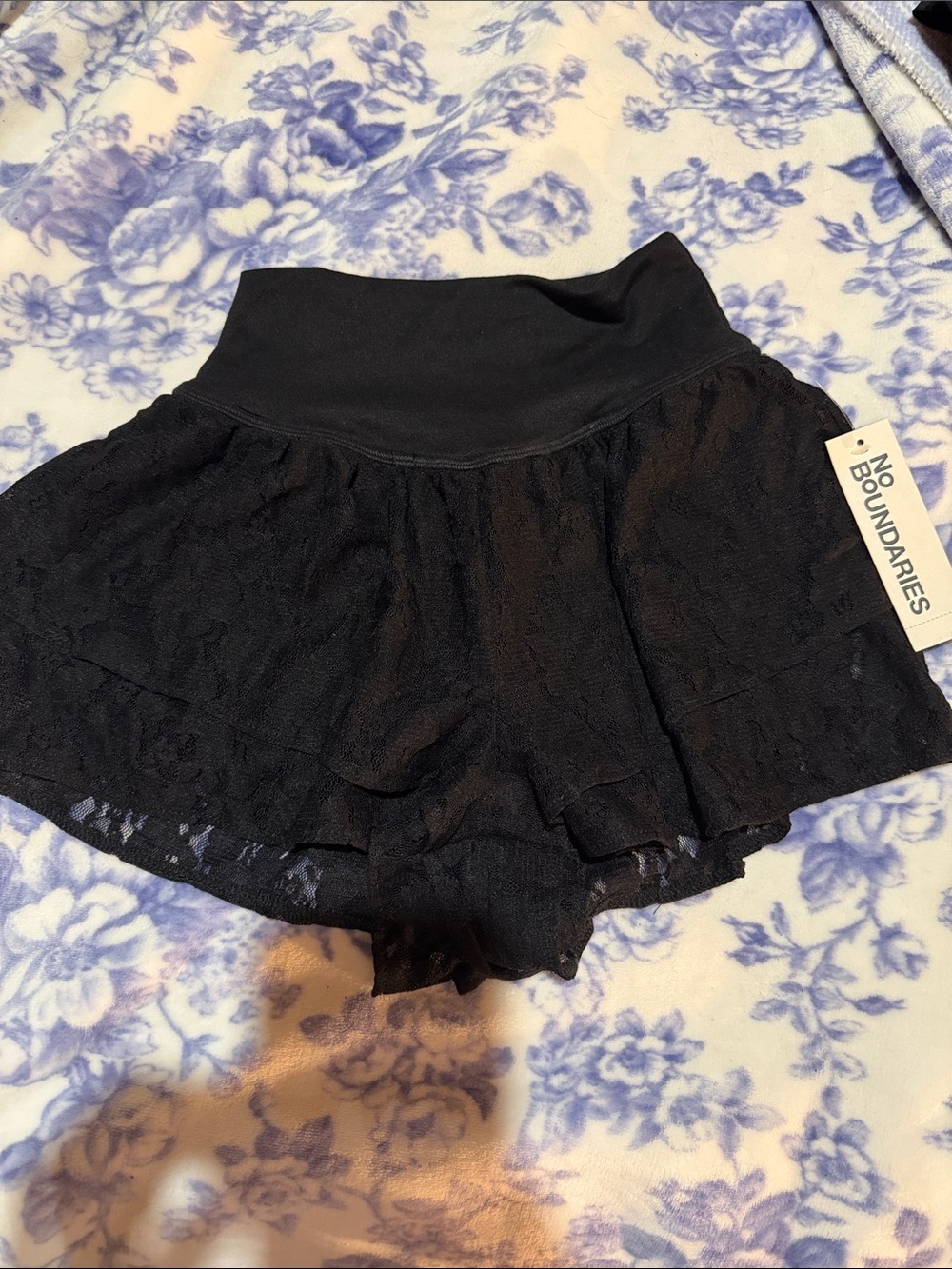 No Boundaries Black Lace Skort Shorts